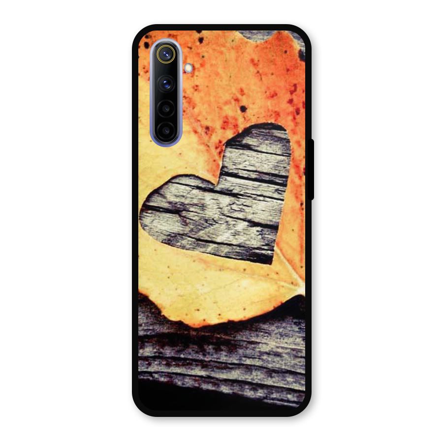Wood Heart Leaf Metal Back Case for Realme 6i