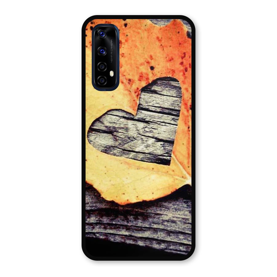 Wood Heart Leaf Metal Back Case for Realme 7