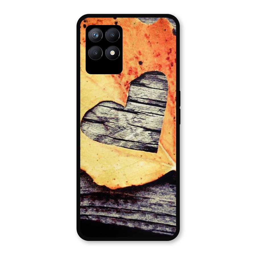 Wood Heart Leaf Metal Back Case for Realme 8i