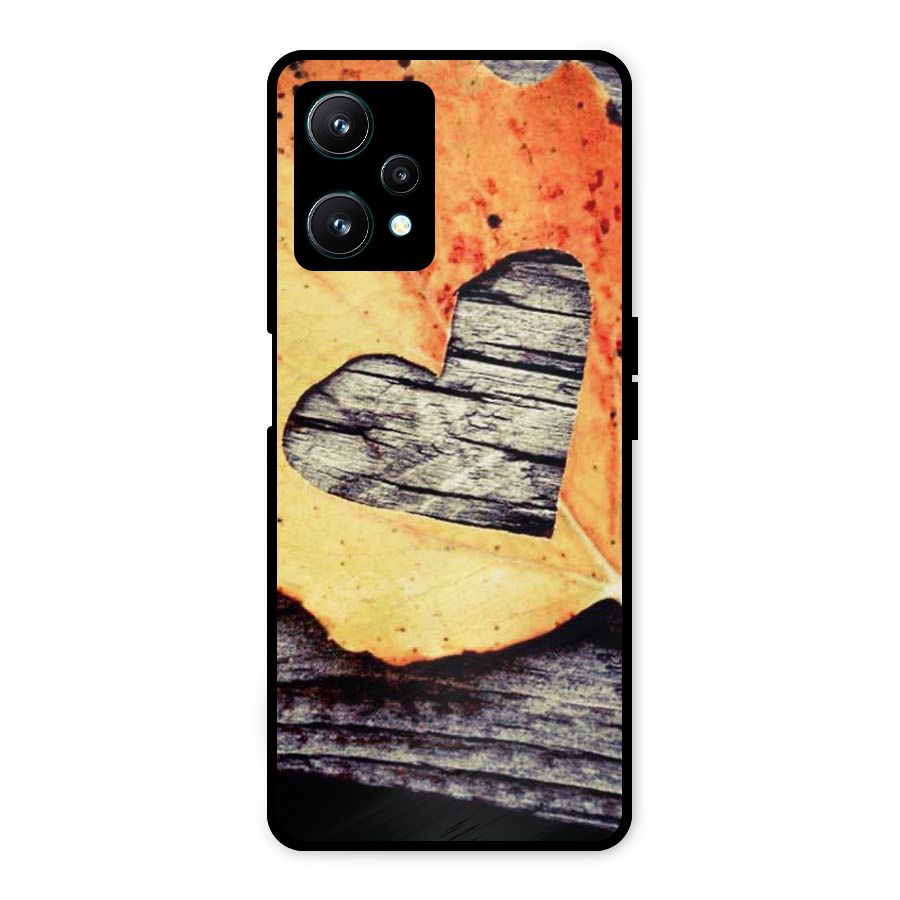Wood Heart Leaf Metal Back Case for Realme 9 Pro 5G