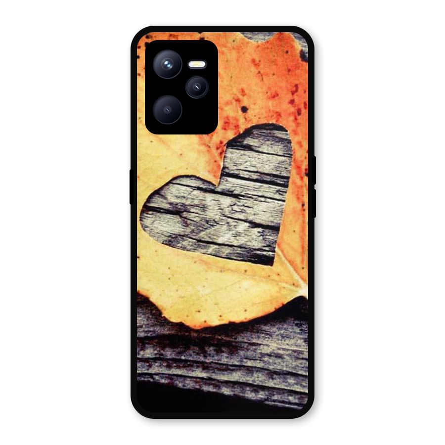 Wood Heart Leaf Metal Back Case for Realme C35