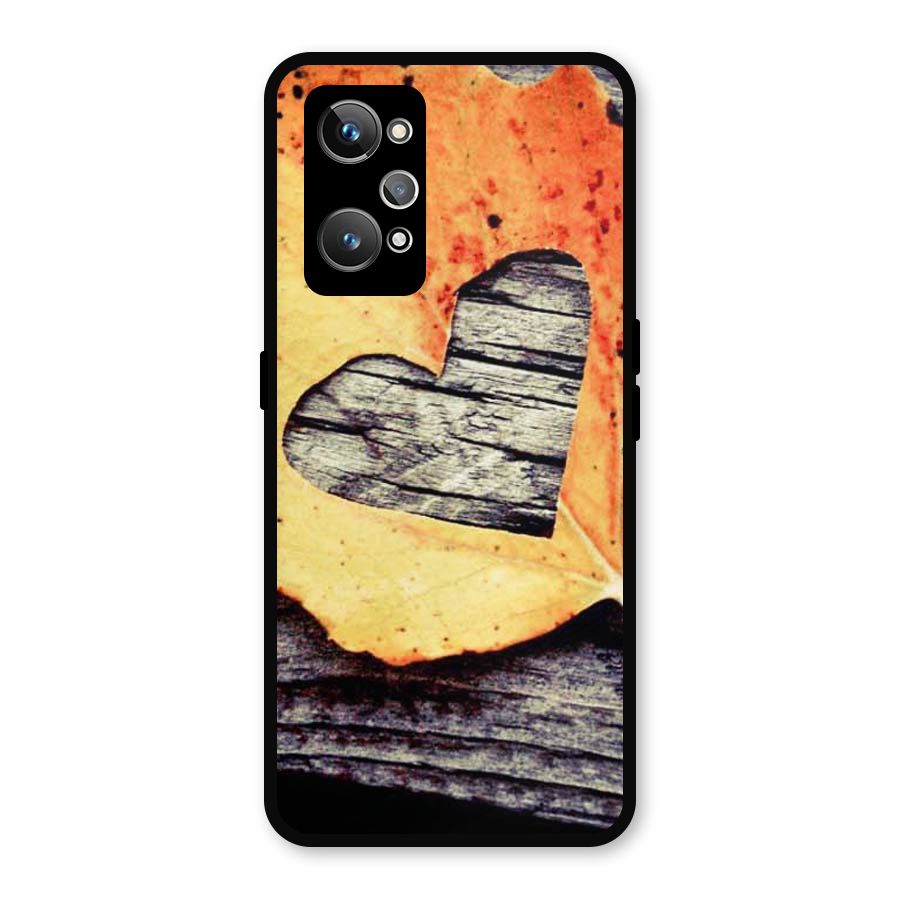 Wood Heart Leaf Metal Back Case for Realme GT 2