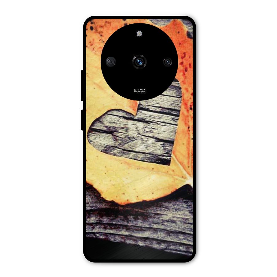 Wood Heart Leaf Metal Back Case for Realme Narzo 60 5G