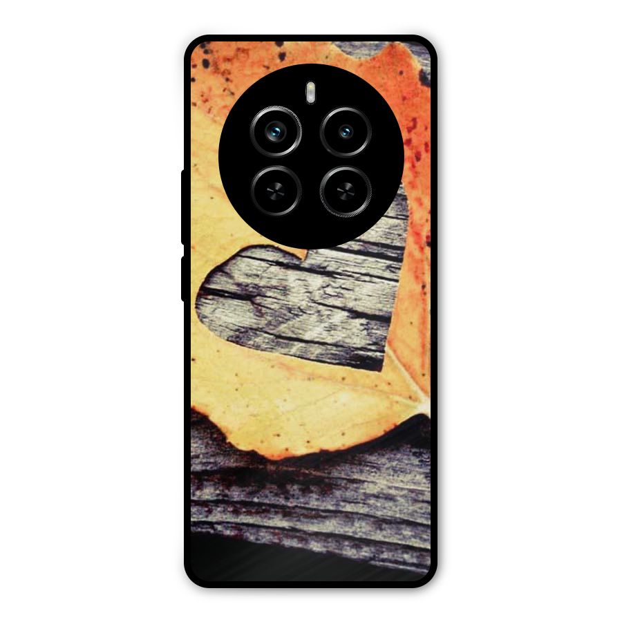 Wood Heart Leaf Metal Back Case for Realme P1 Pro