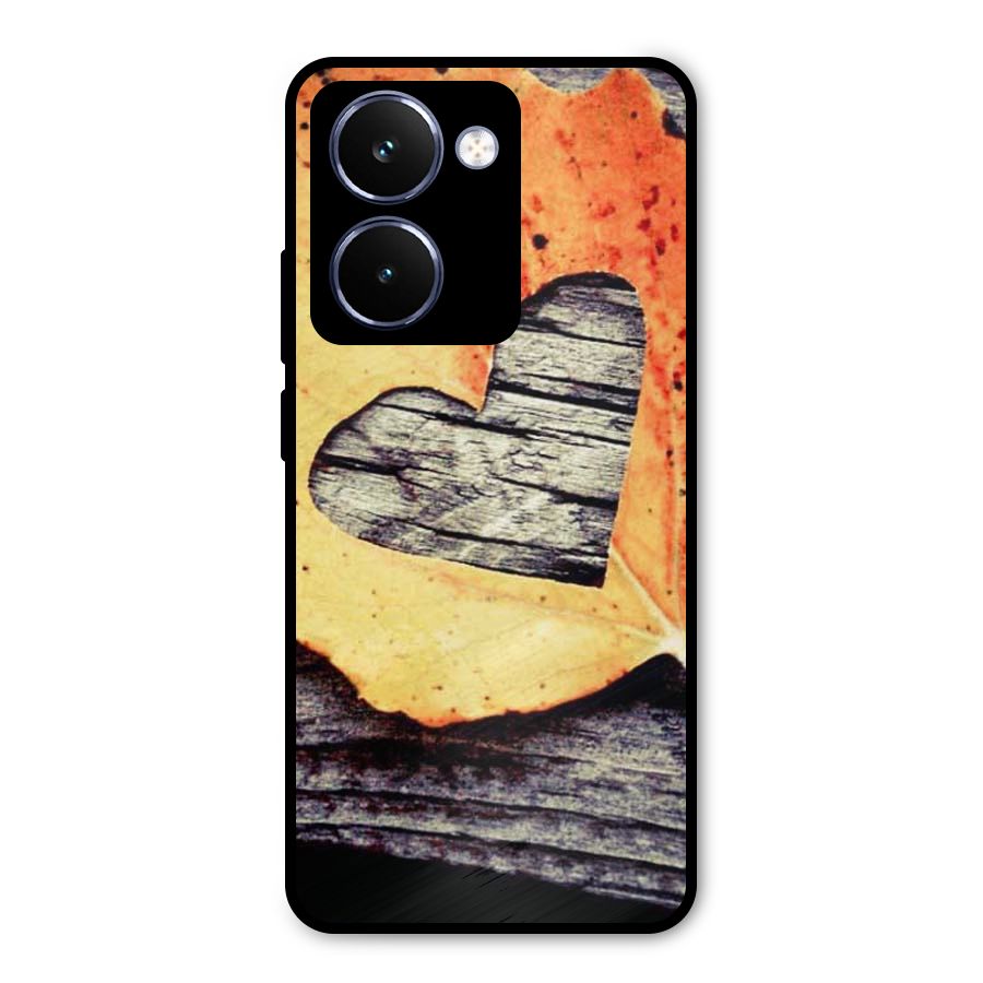 Wood Heart Leaf Metal Back Case for Realme P3 Ultra