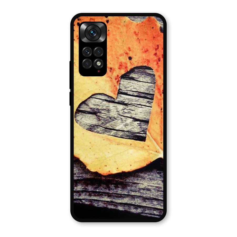 Wood Heart Leaf Metal Back Case for Redmi Note 11s