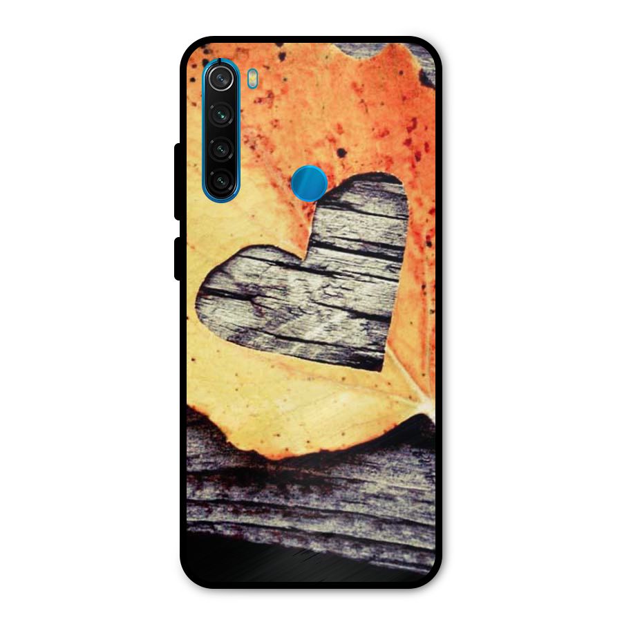 Wood Heart Leaf Metal Back Case for Redmi Note 8