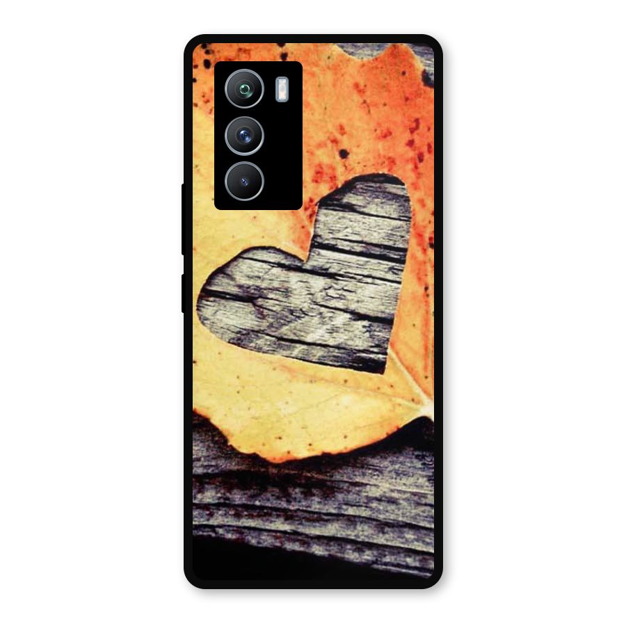 Wood Heart Leaf Metal Back Case for iQOO 9 SE