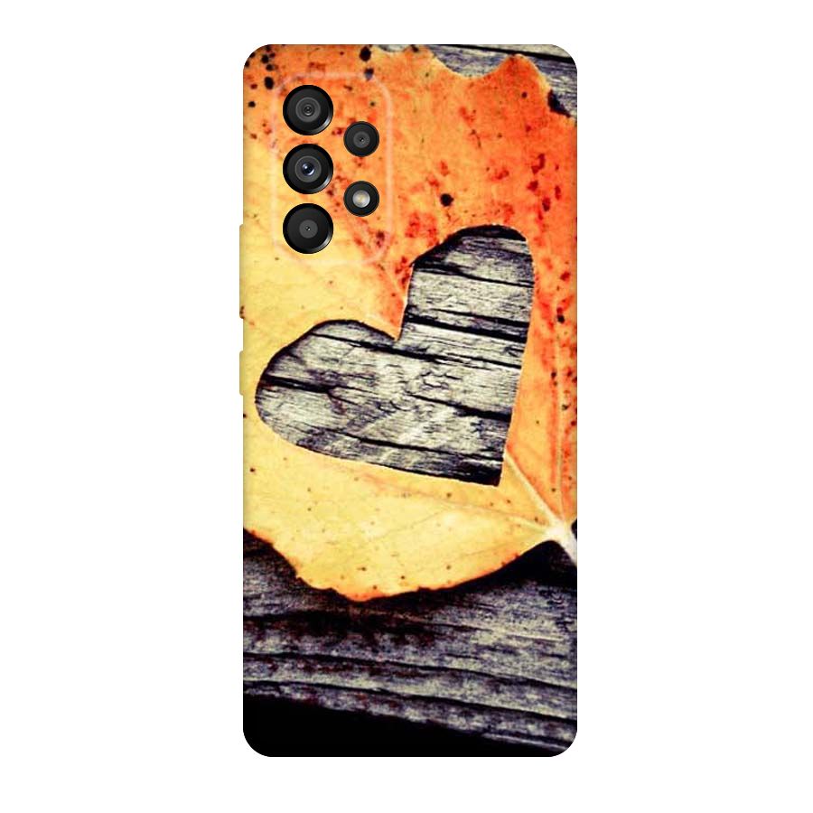 Wood Heart Leaf Original Polycarbonate Back Case for Galaxy A53 5G