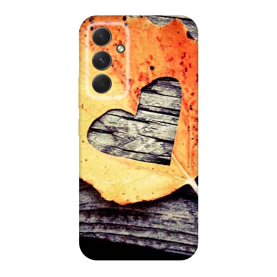 Wood Heart Leaf Original Polycarbonate Back Case for Galaxy A54
