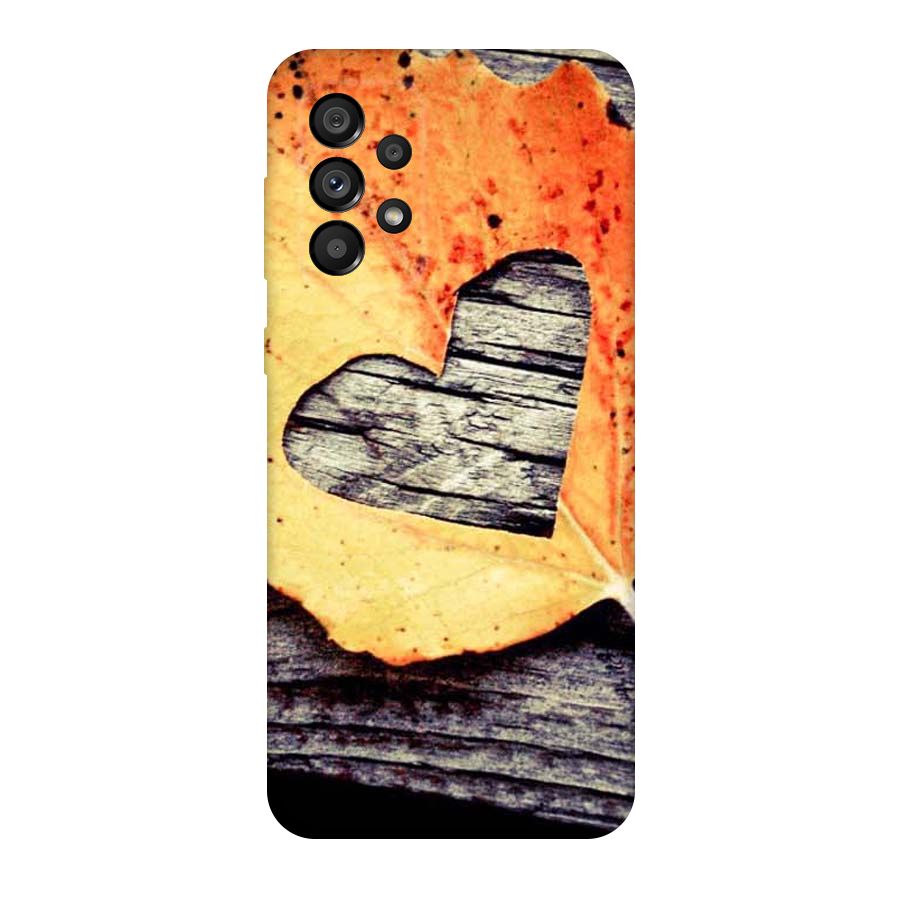 Wood Heart Leaf Original Polycarbonate Back Case for Galaxy A73 5G