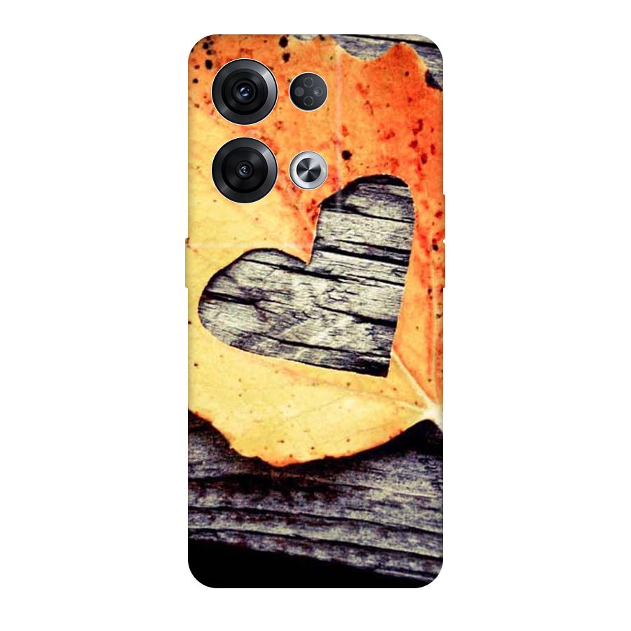 Wood Heart Leaf Original Polycarbonate Back Case for Oppo Reno8 Pro 5G
