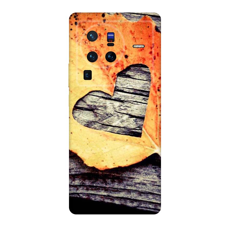 Wood Heart Leaf Original Polycarbonate Back Case for Vivo X80