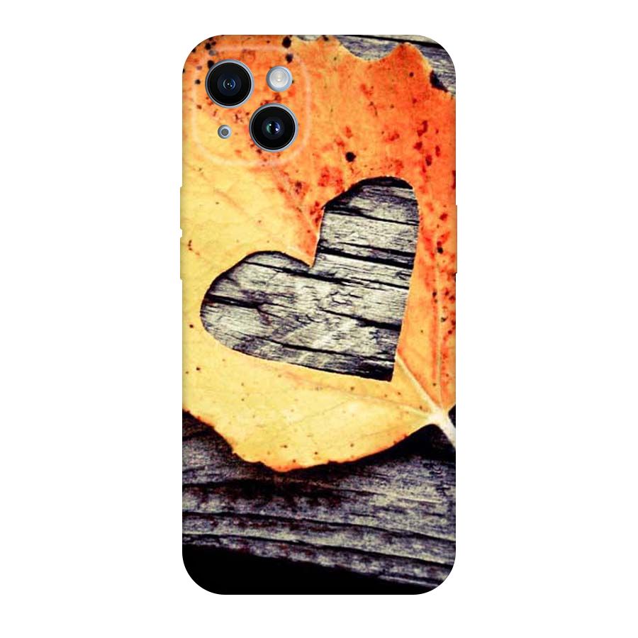 Wood Heart Leaf Original Polycarbonate Back Case for iPhone 14