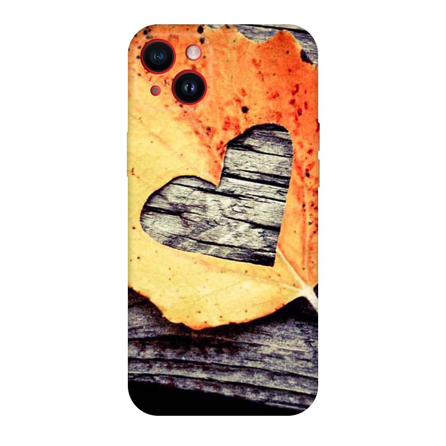 Wood Heart Leaf Original Polycarbonate Back Case for iPhone 14 Plus