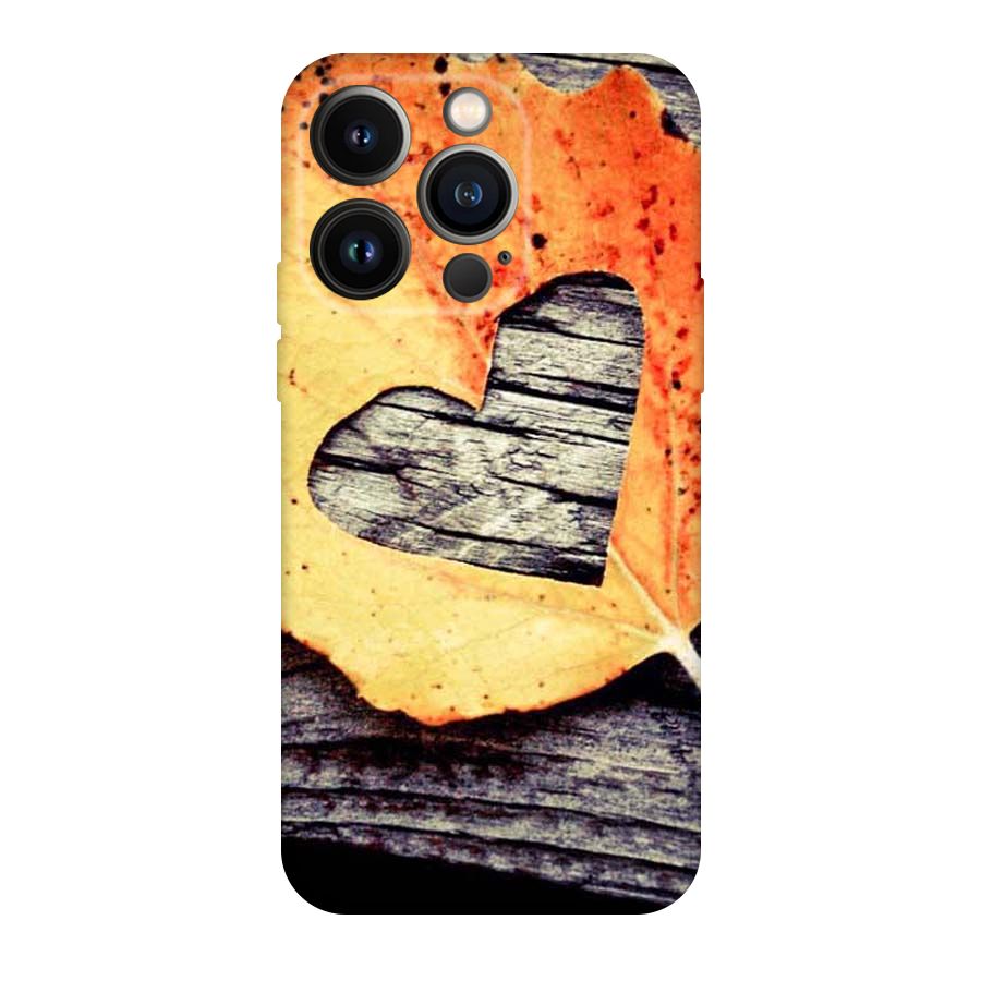 Wood Heart Leaf Original Polycarbonate Back Case for iPhone 14 Pro