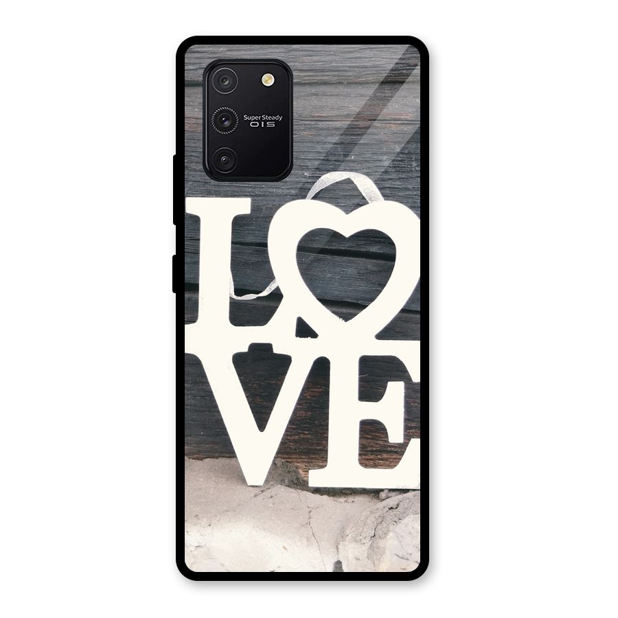 Wood Love Lock Glass Back Case for Galaxy S10 Lite
