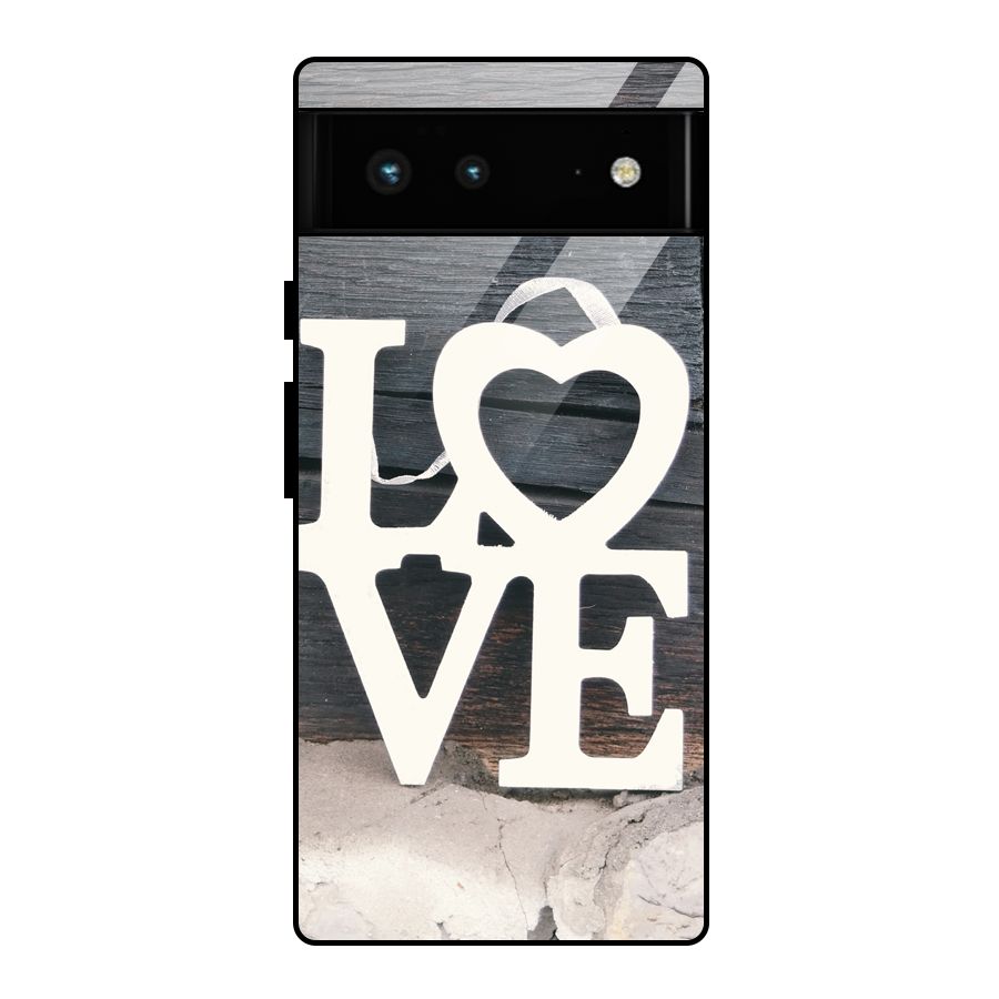 Wood Love Lock Glass Back Case for Google Pixel 6