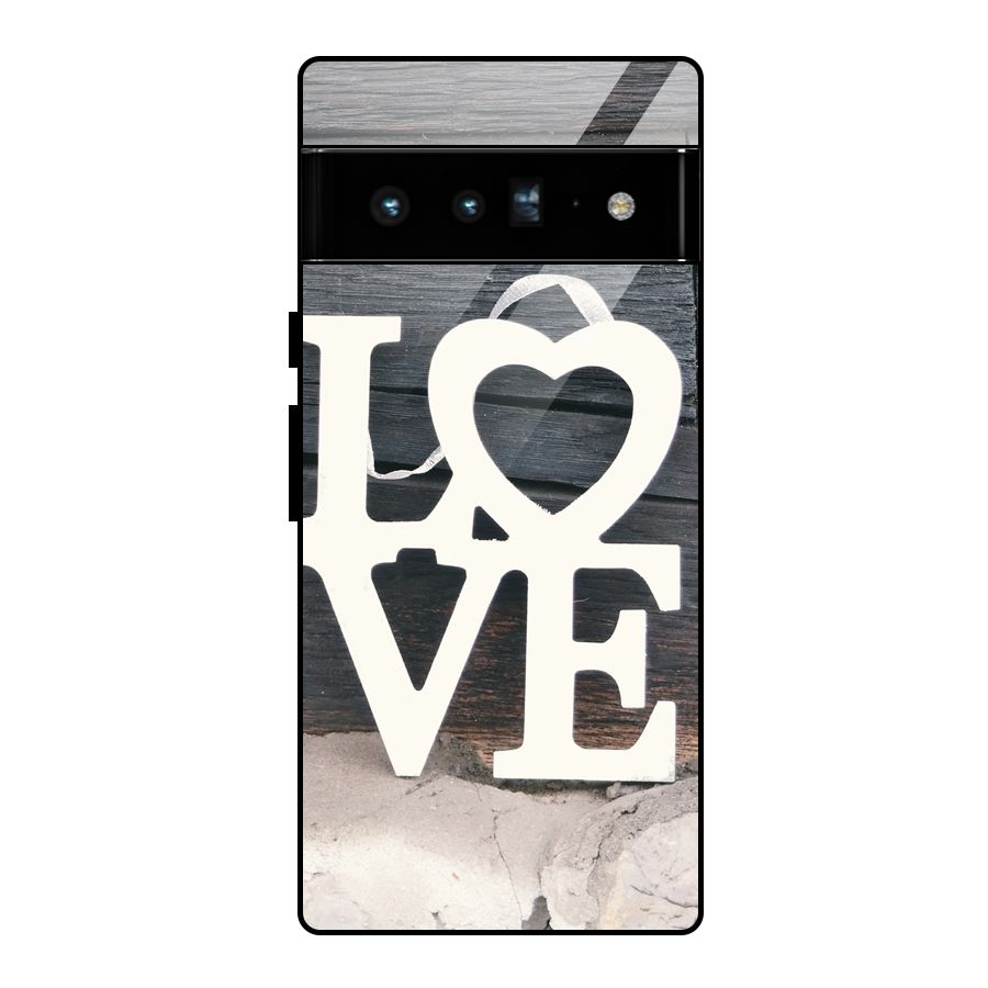 Wood Love Lock Glass Back Case for Google Pixel 6 Pro