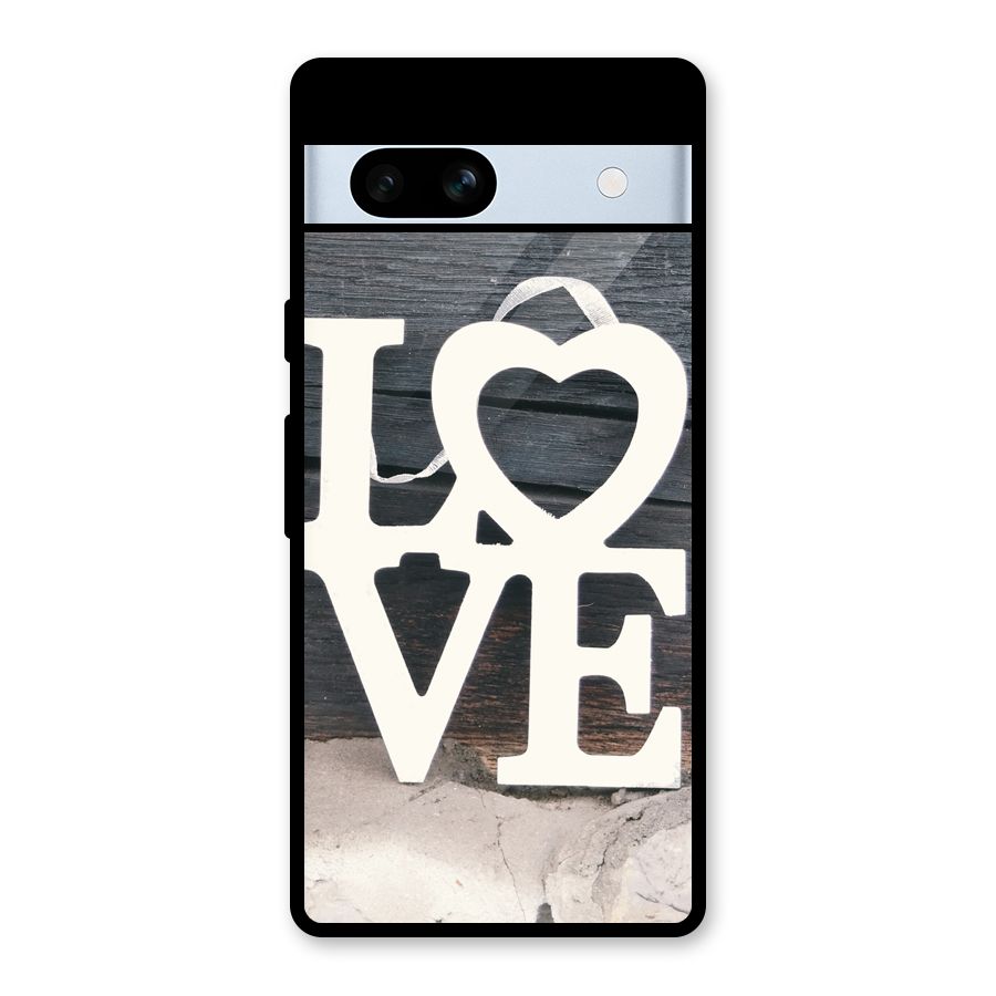 Wood Love Lock Glass Back Case for Google Pixel 7a