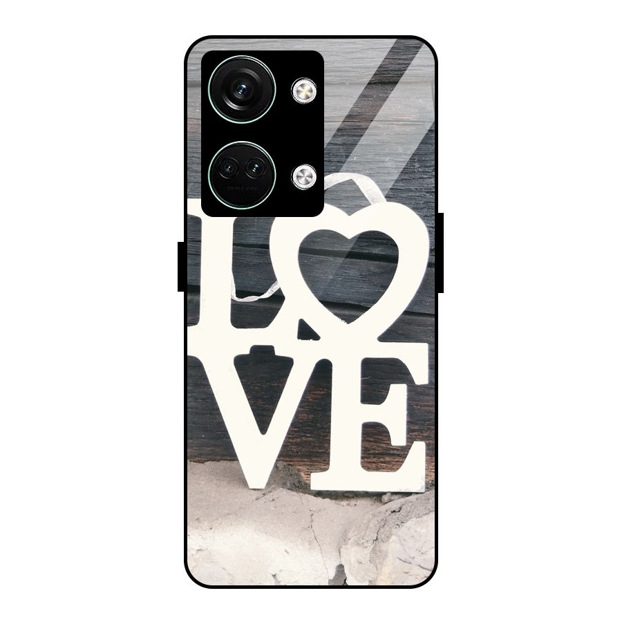 Wood Love Lock Glass Back Case for Oneplus Nord 3