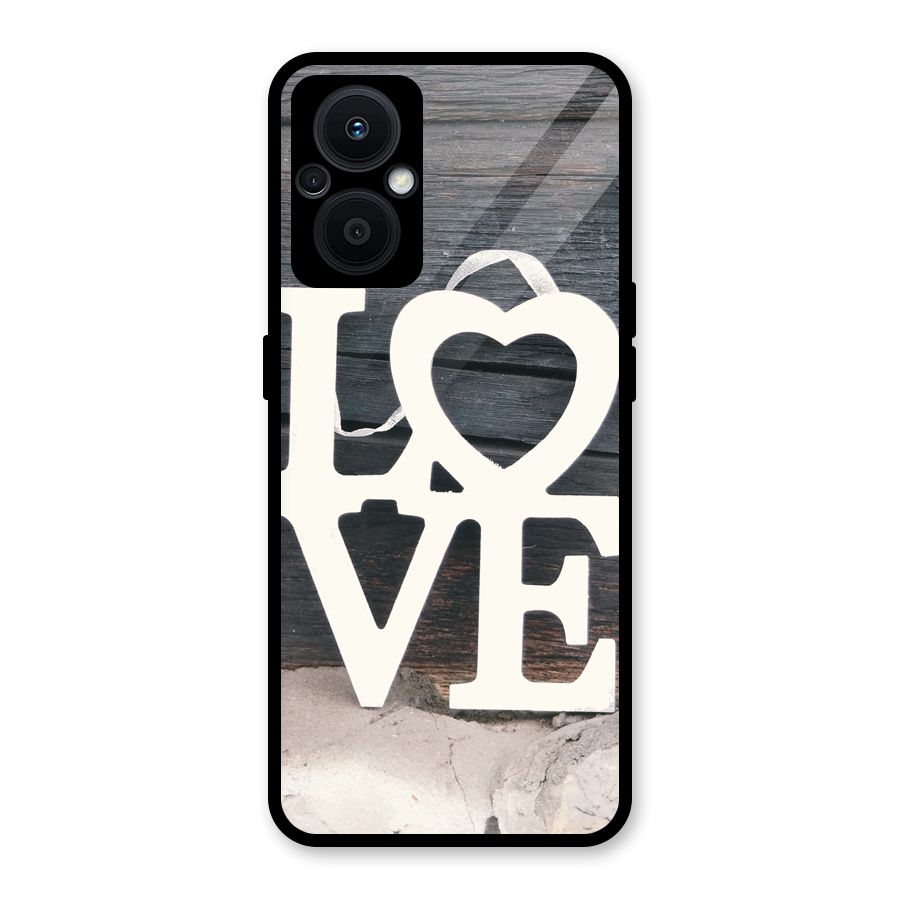 Wood Love Lock Glass Back Case for Oppo F21s Pro 5G