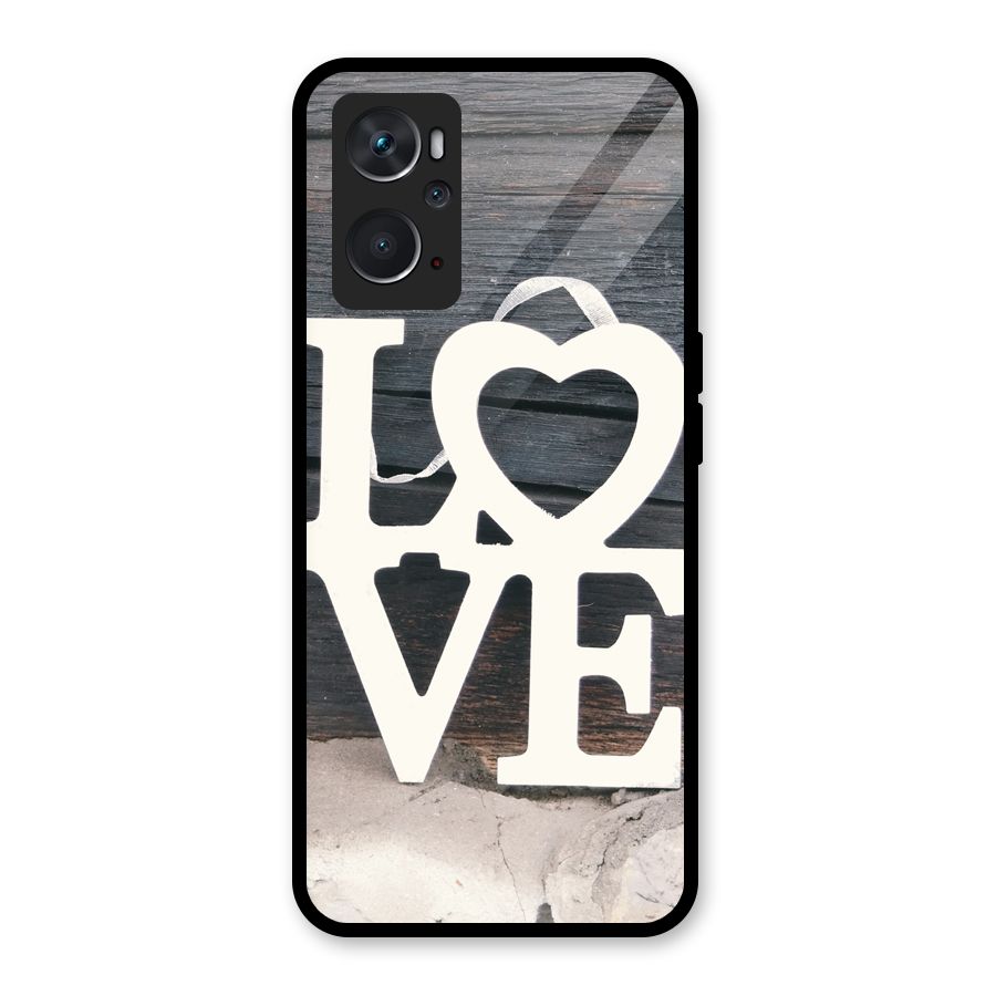 Wood Love Lock Glass Back Case for Oppo K10 4G
