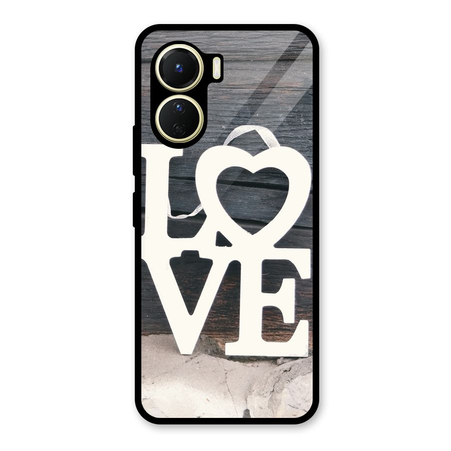 Wood Love Lock Glass Back Case for Vivo Y16