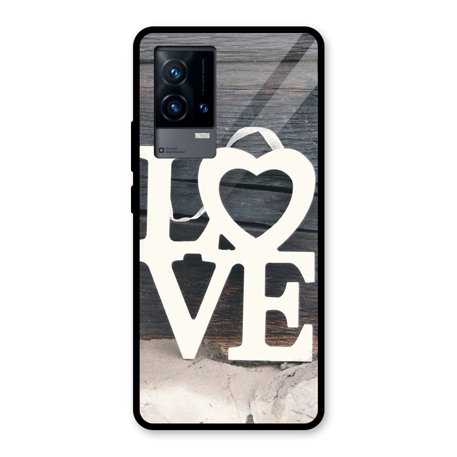 Wood Love Lock Glass Back Case for iQOO 9 5G