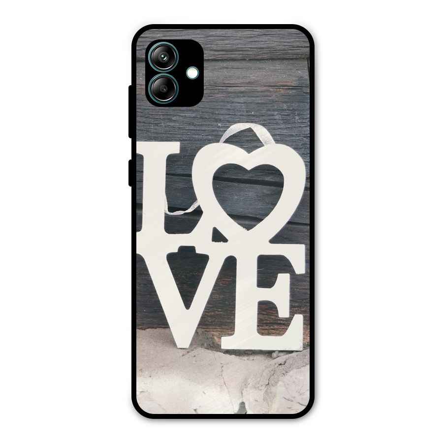 Wood Love Lock Metal Back Case for Galaxy A04