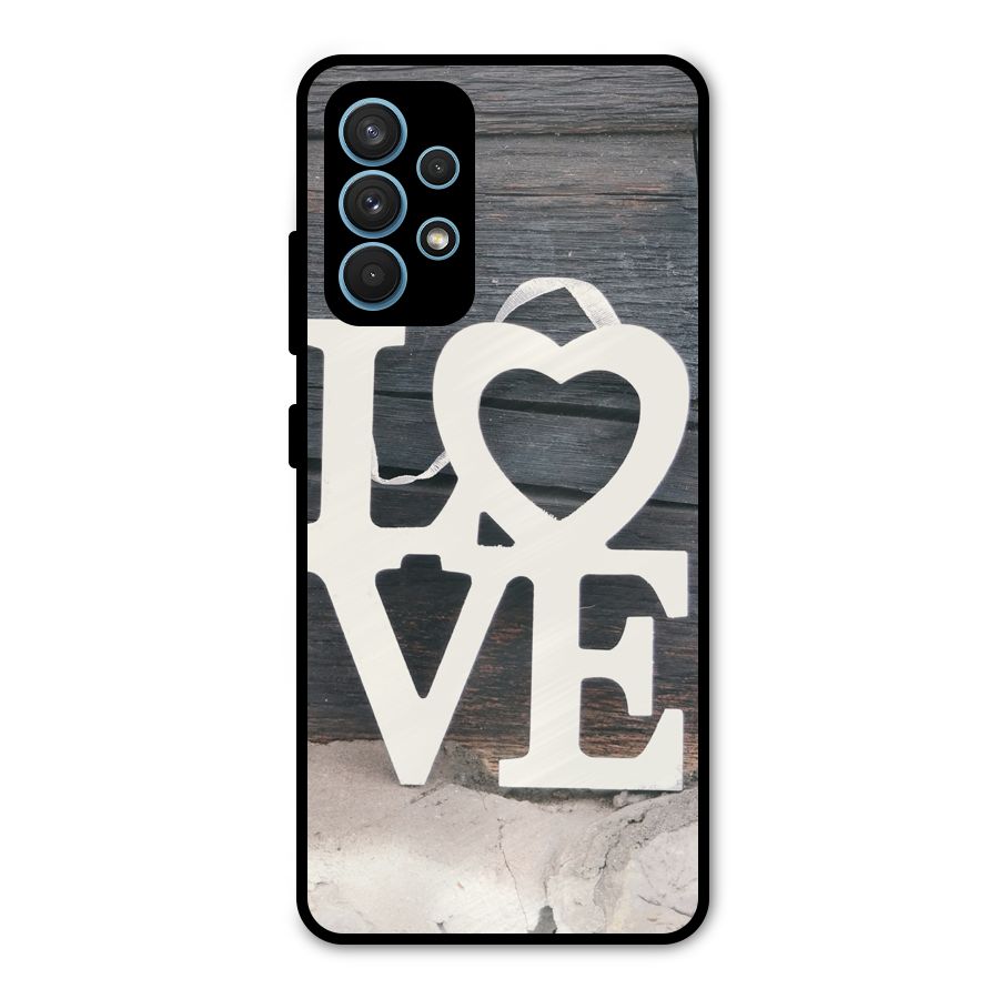 Wood Love Lock Metal Back Case for Galaxy A32