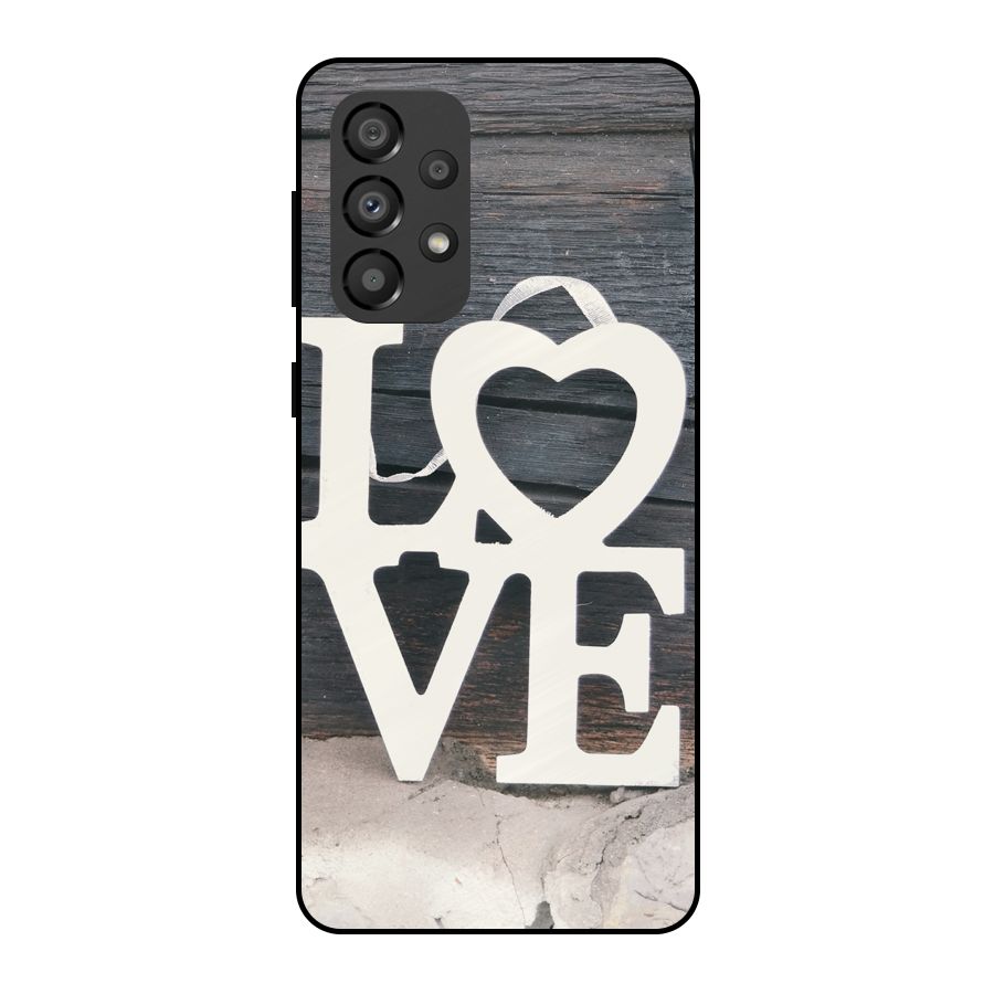 Wood Love Lock Metal Back Case for Galaxy A33 5G