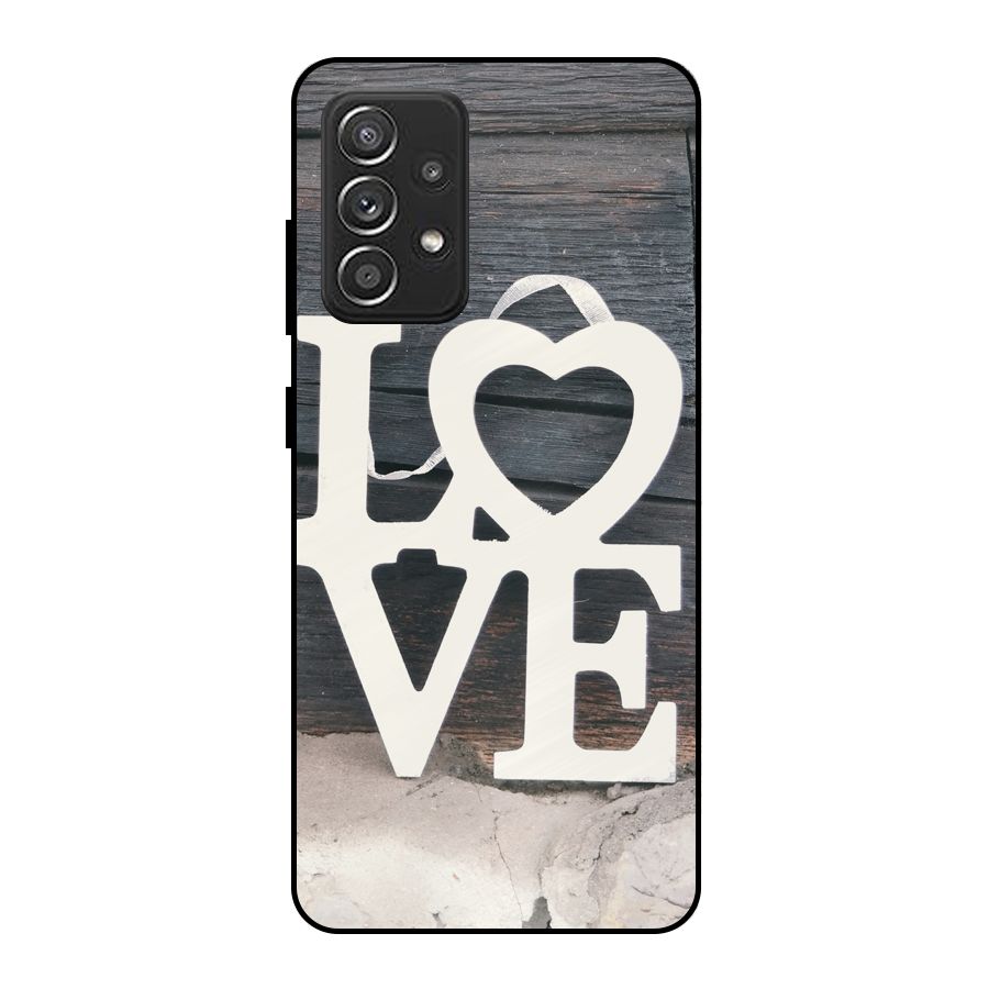Wood Love Lock Metal Back Case for Galaxy A52s 5G
