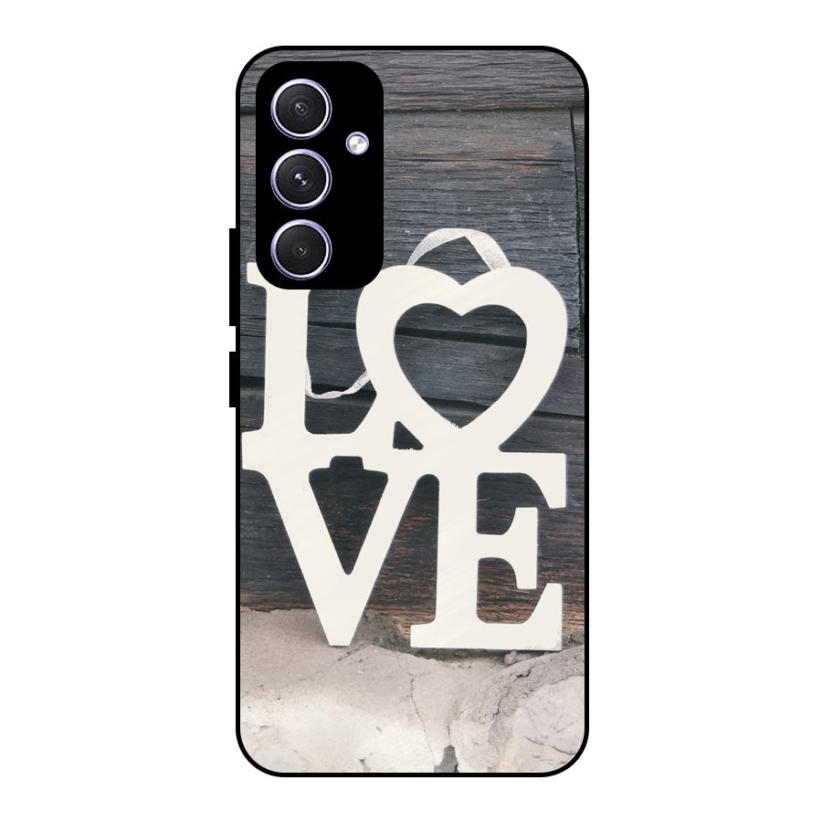 Wood Love Lock Metal Back Case for Galaxy A54