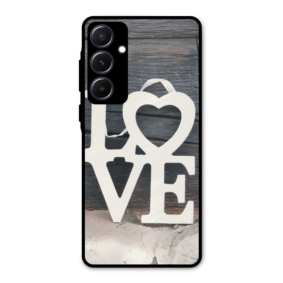 Wood Love Lock Metal Back Case for Galaxy A55