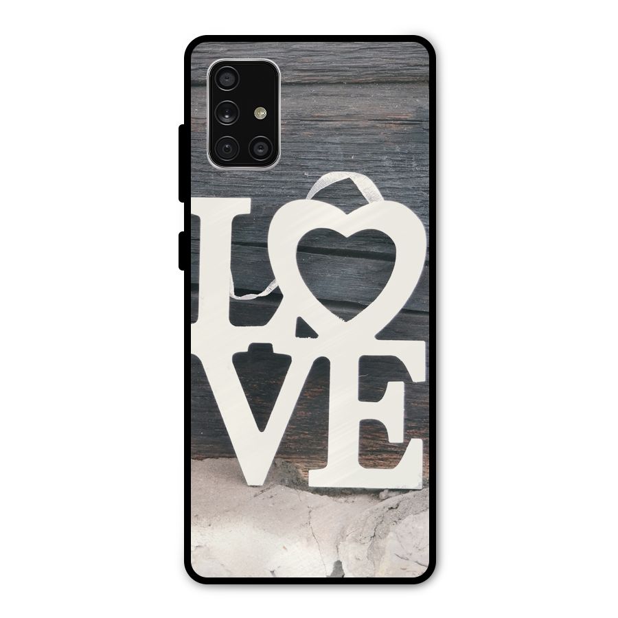 Wood Love Lock Metal Back Case for Galaxy A71