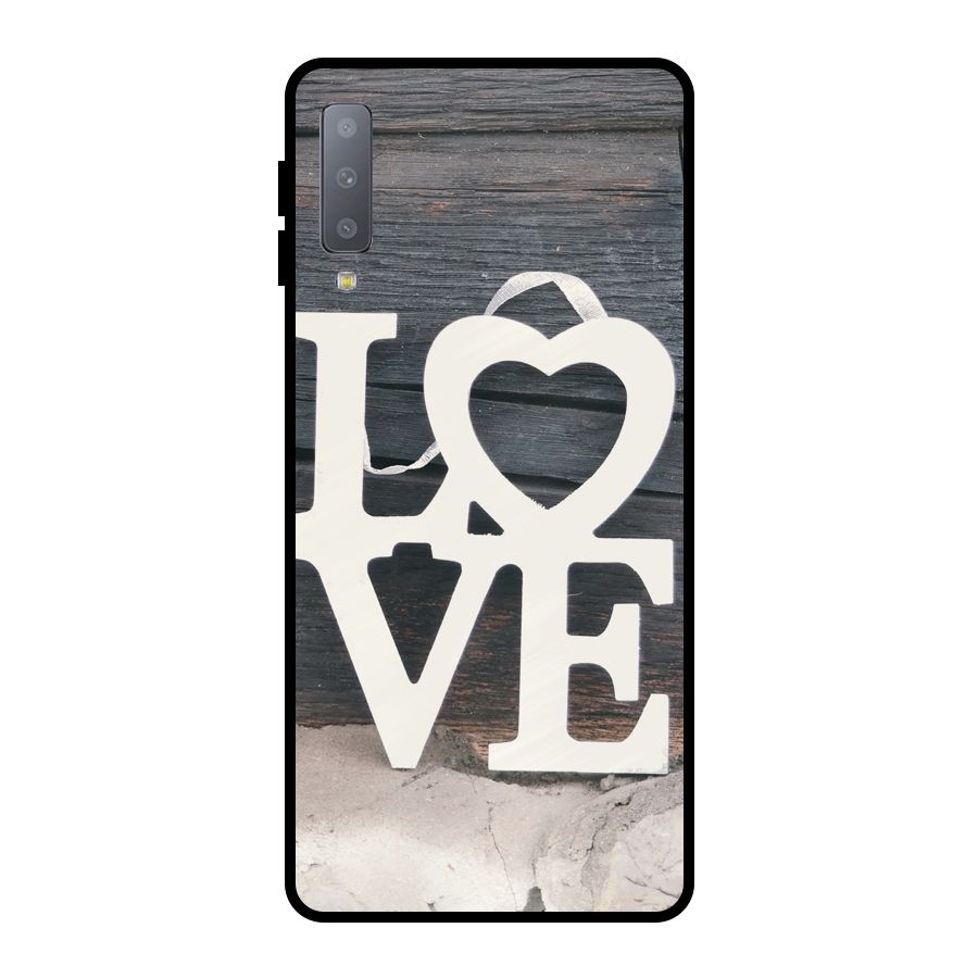 Wood Love Lock Metal Back Case for Galaxy A7 (2018)