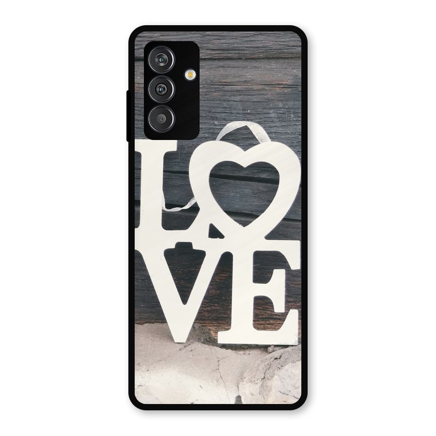Wood Love Lock Metal Back Case for Galaxy F13