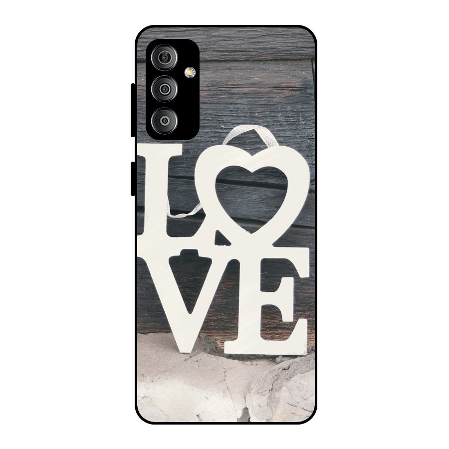 Wood Love Lock Metal Back Case for Galaxy F23