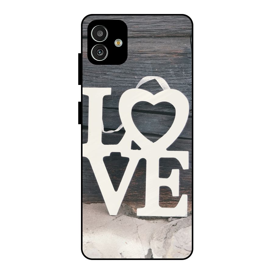Wood Love Lock Metal Back Case for Galaxy M13 5G