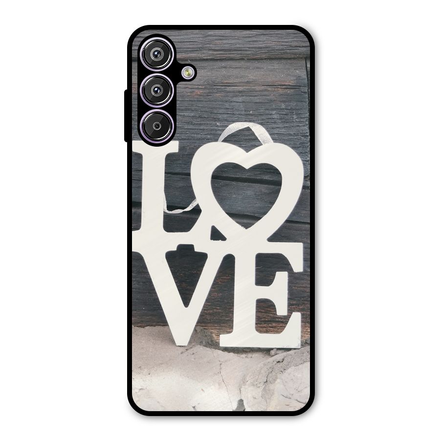 Wood Love Lock Metal Back Case for Galaxy M15