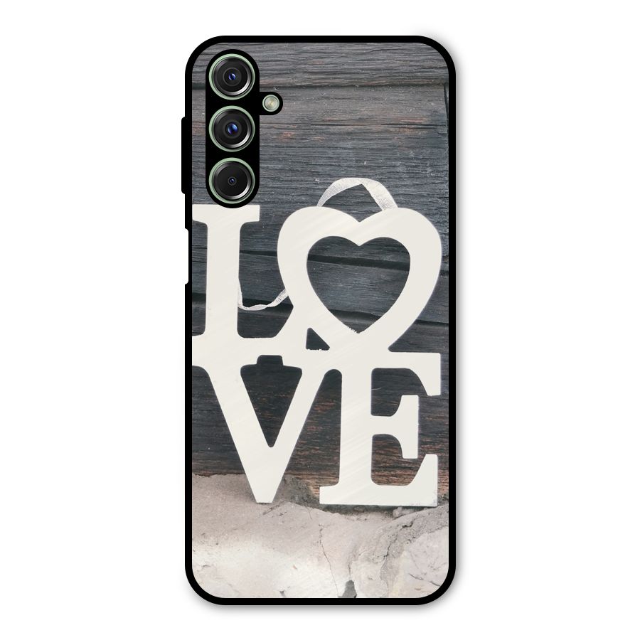 Wood Love Lock Metal Back Case for Galaxy M34