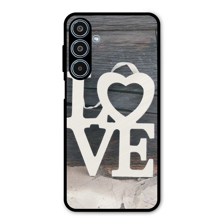 Wood Love Lock Metal Back Case for Galaxy M35