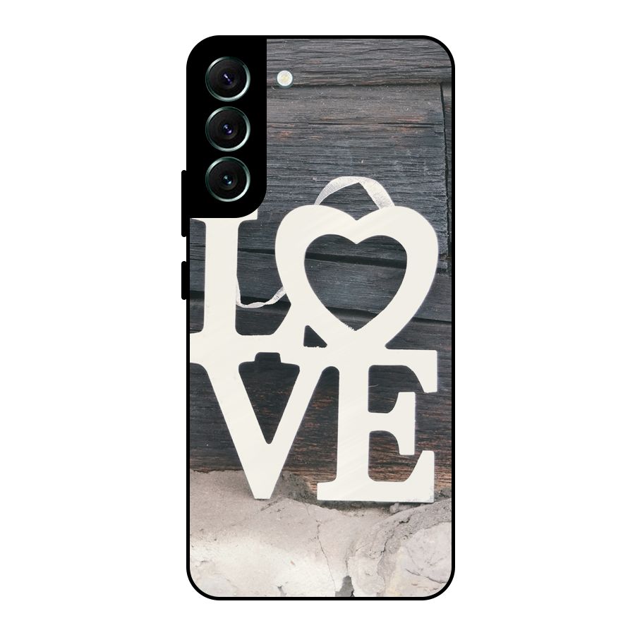 Wood Love Lock Metal Back Case for Galaxy S22 Plus 5G