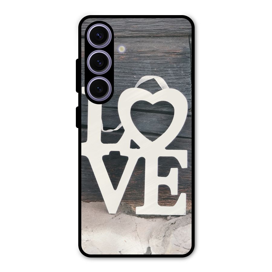 Wood Love Lock Metal Back Case for Galaxy S24