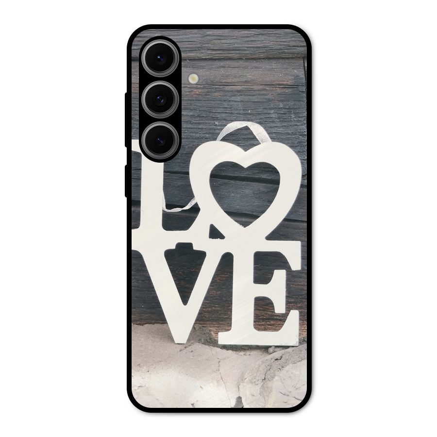 Wood Love Lock Metal Back Case for Galaxy S24 FE