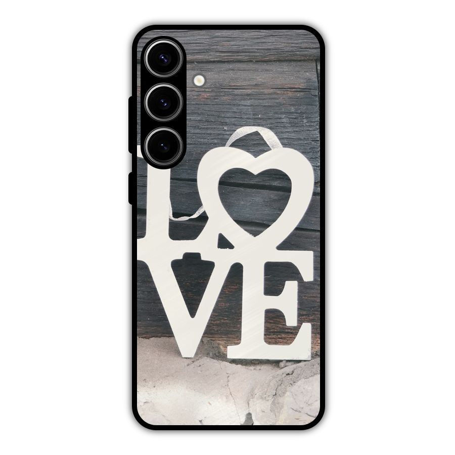 Wood Love Lock Metal Back Case for Galaxy S24 Plus