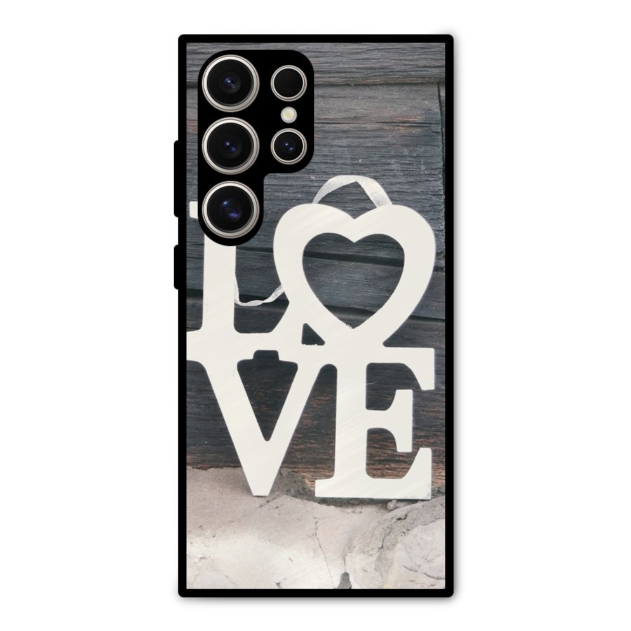 Wood Love Lock Metal Back Case for Galaxy S24 Ultra