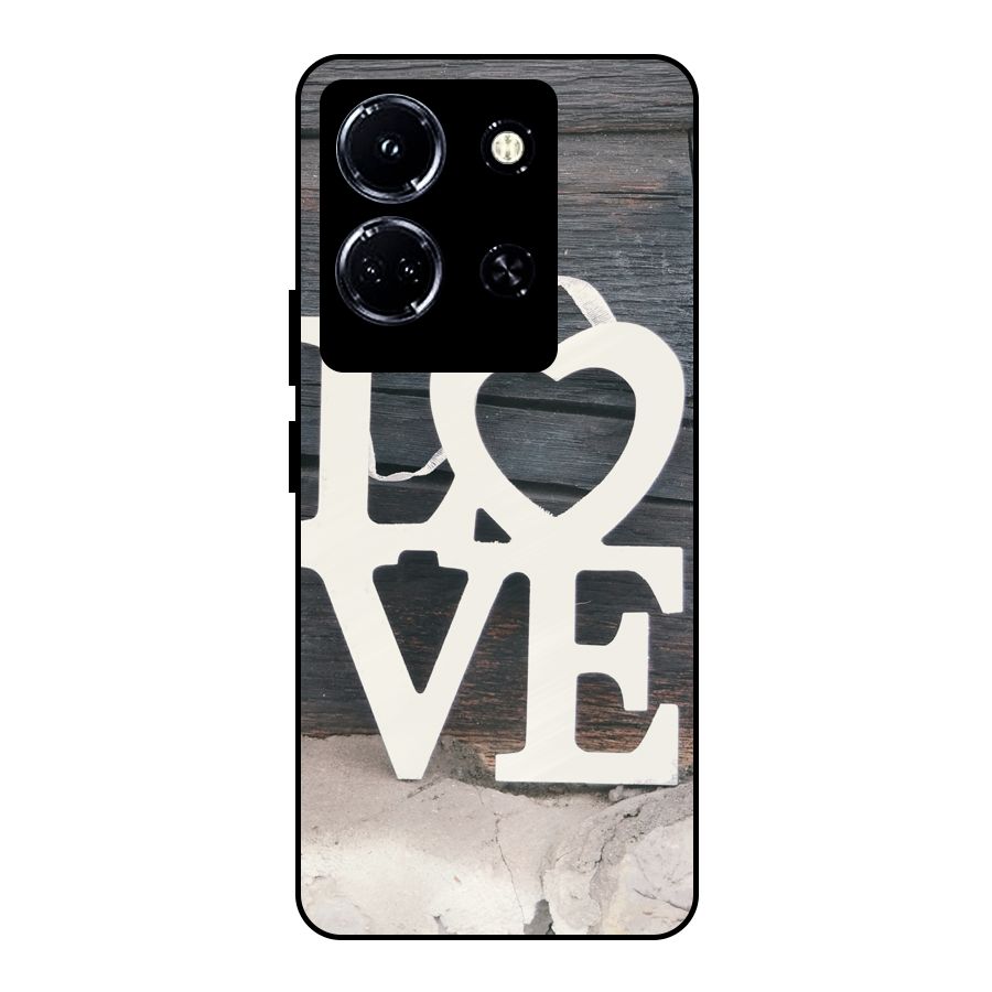 Wood Love Lock Metal Back Case for Infinix Note 30 5G