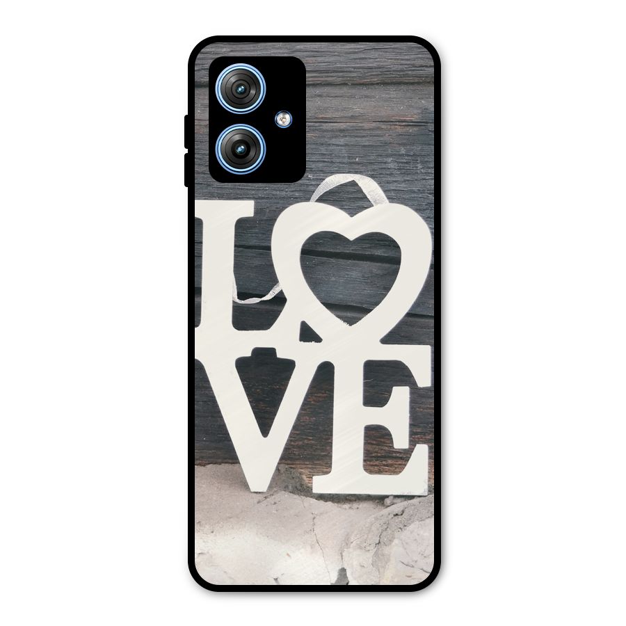 Wood Love Lock Metal Back Case for Moto G54